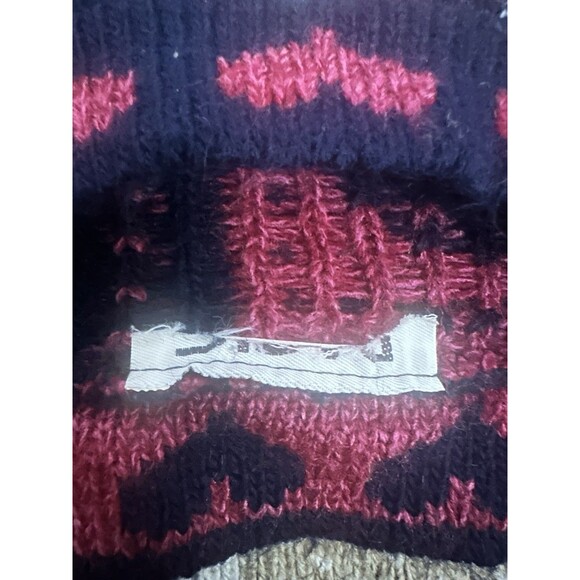 Vtg Adele Knitwear Pullover Sweater Hearts Roses Flowers Patchwork Quilt Design - Picture 3 of 5